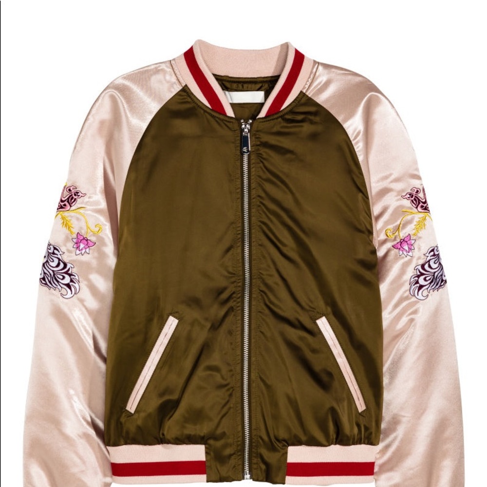 H&M Embroidered Bomber Jacket